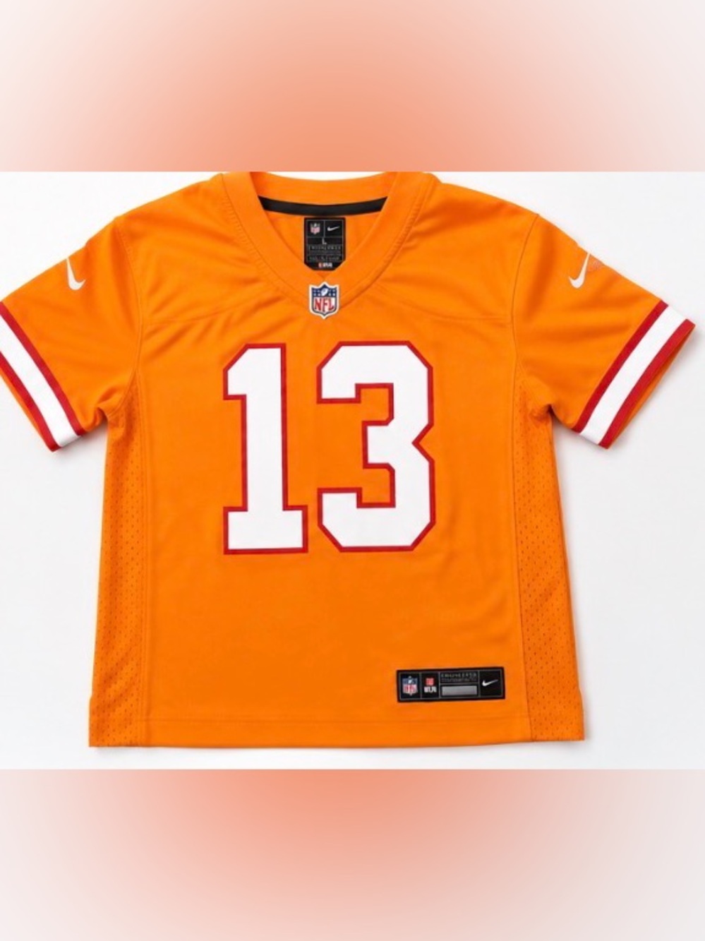 Nike Kids Orange Football Jersey with White Number 13